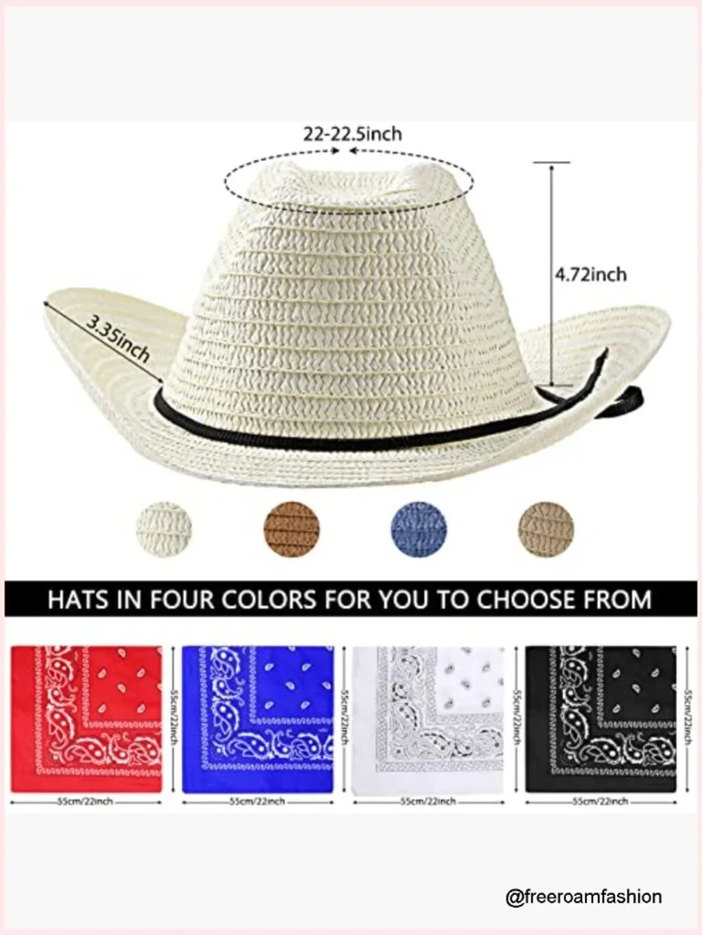 12 Straw Cowboy Hats & Bandanas Set - Western Party Costume Hats with Scarves